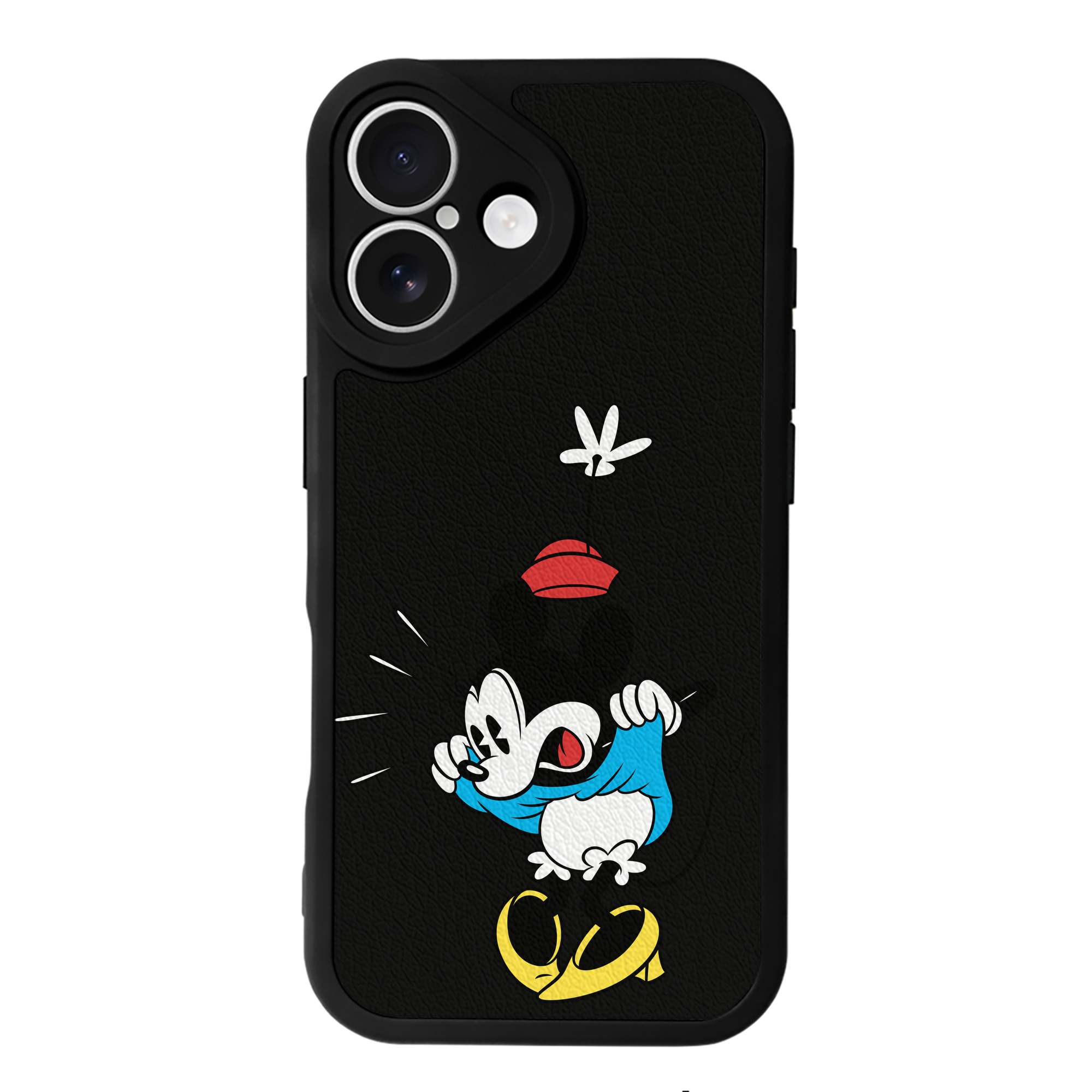 （画像用） ミッキーマウス Mickey Mouse 【iPhone 16シリーズ対応】シリコンスマホケース（レザー調） 材質：シリコン